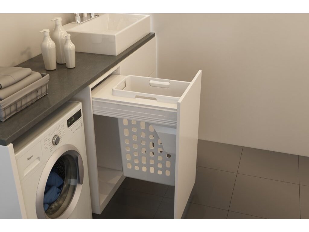 Koš na prádlo výsuvný 400 mm 1x35L bílý