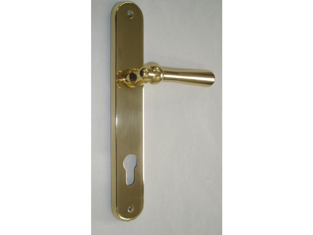 Casual štítové dveřní kování s pružinou klika/koule lesklá mosaz