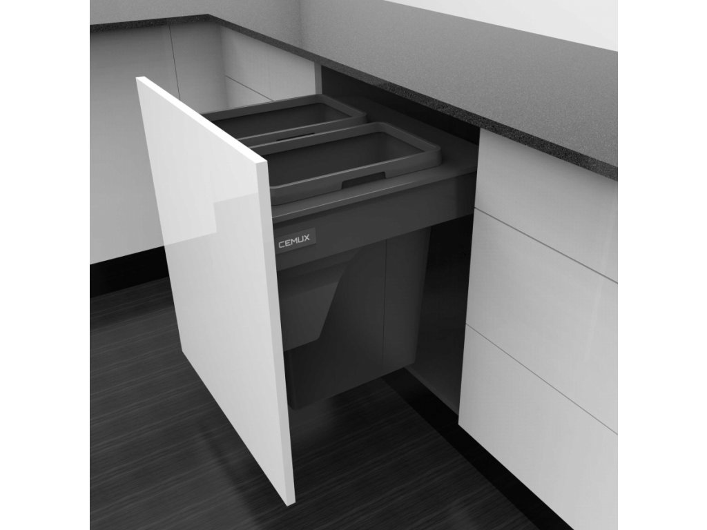 CEMUX Bins sorter + H Box Slim bílý 60/2 2 x 35L