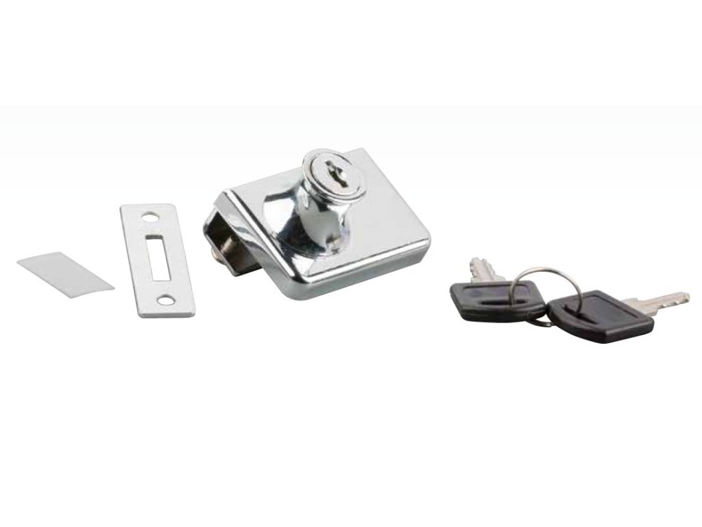 STRONG zámek na sklo- chrom