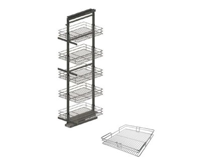 Kování pro potravinovou skříň grafit 1250-1400 drátěný koš s dotlumením