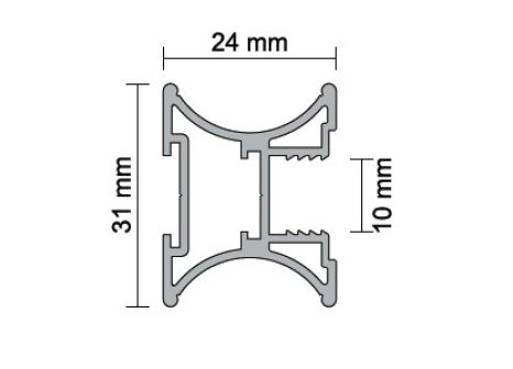 ALUPROFIL- lišta úchytková Uran 10 mm 3 m