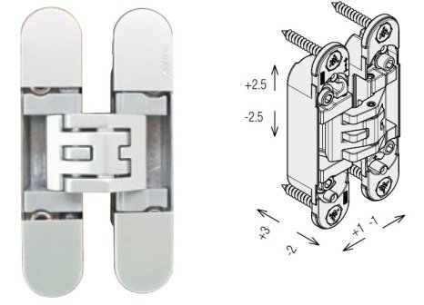 Závěs dveřní skrytý KUBICA K6400 - Chrom satin