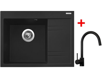 Set Sinks RIM 650 L + baterie VITALIA černá matná