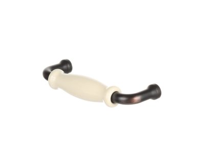 Úchytka Edita patinová hnědá/ porcelán