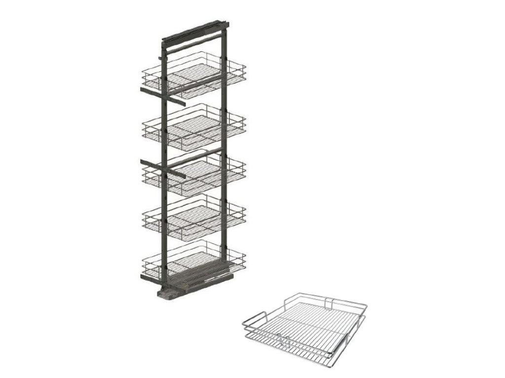 Kování pro potravinou skříň grafit 2000-2150 drátěný koš s dotlumením