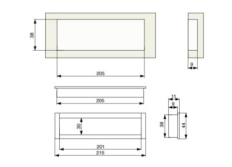 Úchytka Malena zápustná eloxovaný hliník