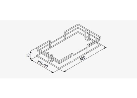Kování pro potravinovou skříň grafit 1850-2000 drátěný koš s dotlumením