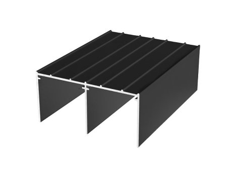 ALUPROFIL kolejnice horní 75 mm černý mat - 1,7 m