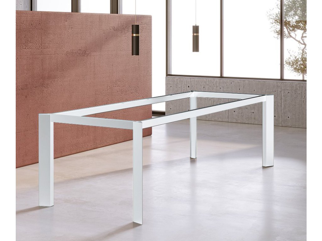 Stolová konstrukce Alu Star pro skleněnou desku B4 bílá