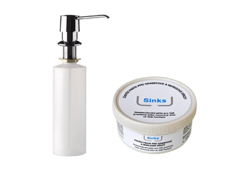 Sinks čistící pasta 200 ml + dávkovač saponátu BEND chrom 0,5 l