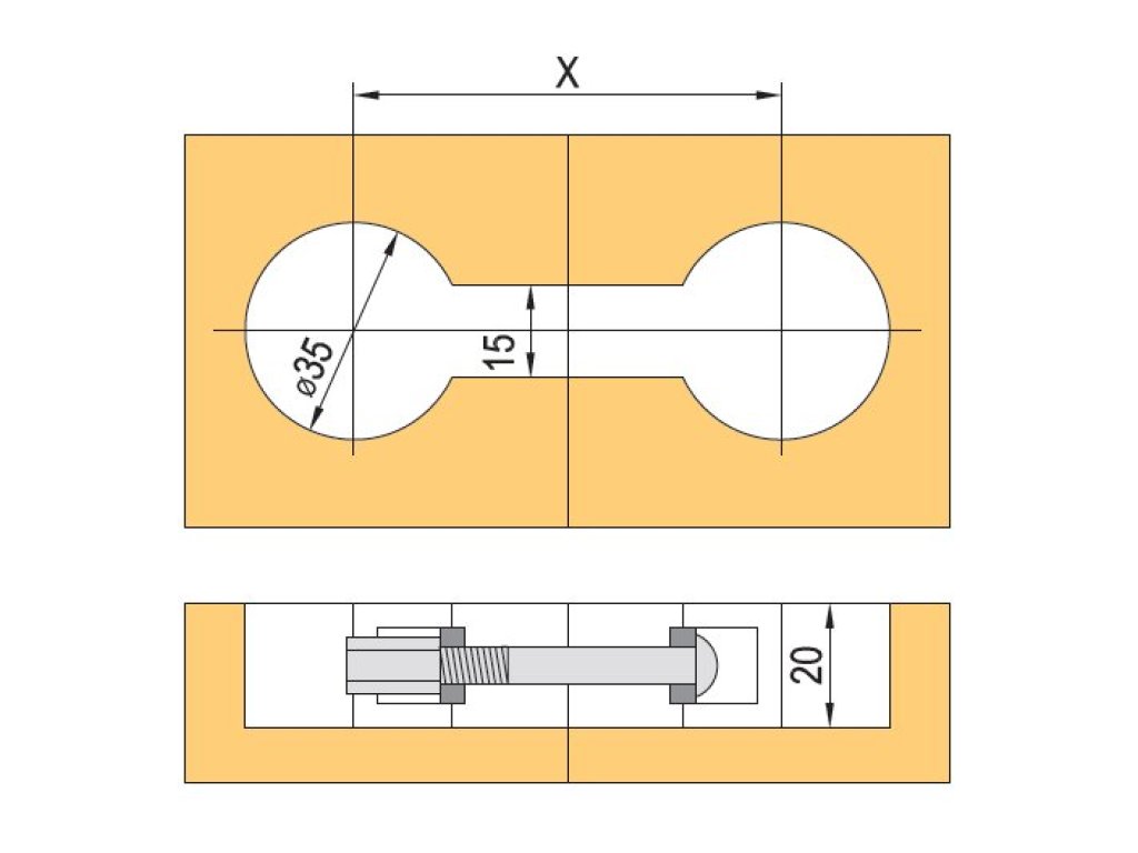 Spojovací šroub pracovní desky