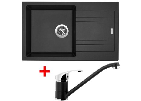 Sinks LINEA 780 + baterie PRONTO GR - komplet - Černá metalická, Metalblack
