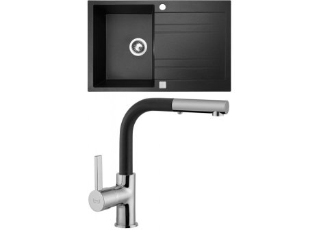 Set Sinks GRANDE 800 + ENIGMA S GR - Černá metalická, Metalblack