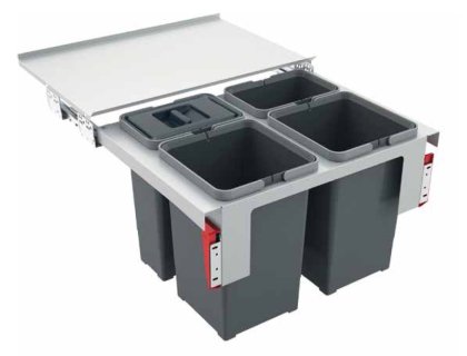Odpadkový koš FRANKE Sorter Garbo 60-4, 2x 8 l +2x 12 l