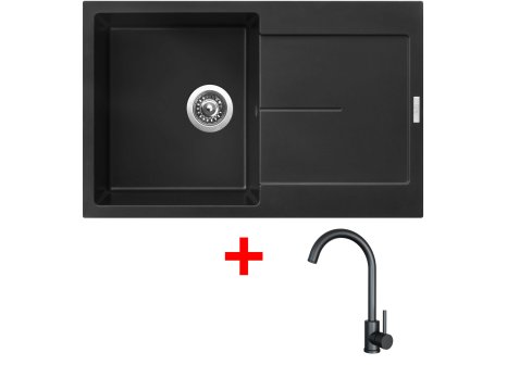 Set Sinks ULTIMA 790 + baterie ARCO černá matná - Černá, Pureblack