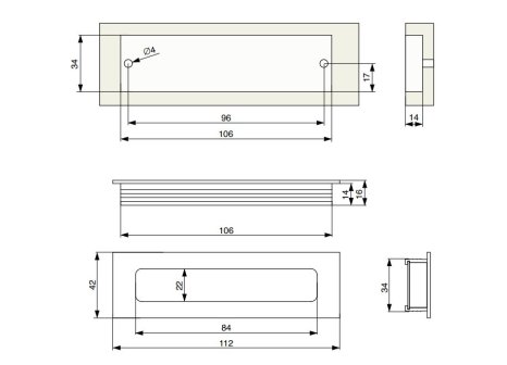 Úchytka Pesara I Eloxovaný hliník