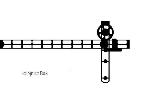 ROC DESIGN - horní kolejnice B03 ocel černá mat