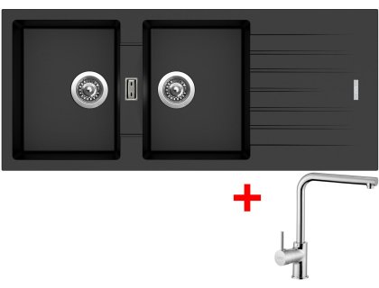 Sinks PERFECTO 1160 DUO + baterie ELKA chrom