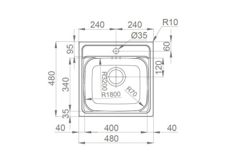Set Sinks MANAUS 480 V matný 0,7 mm + baterie