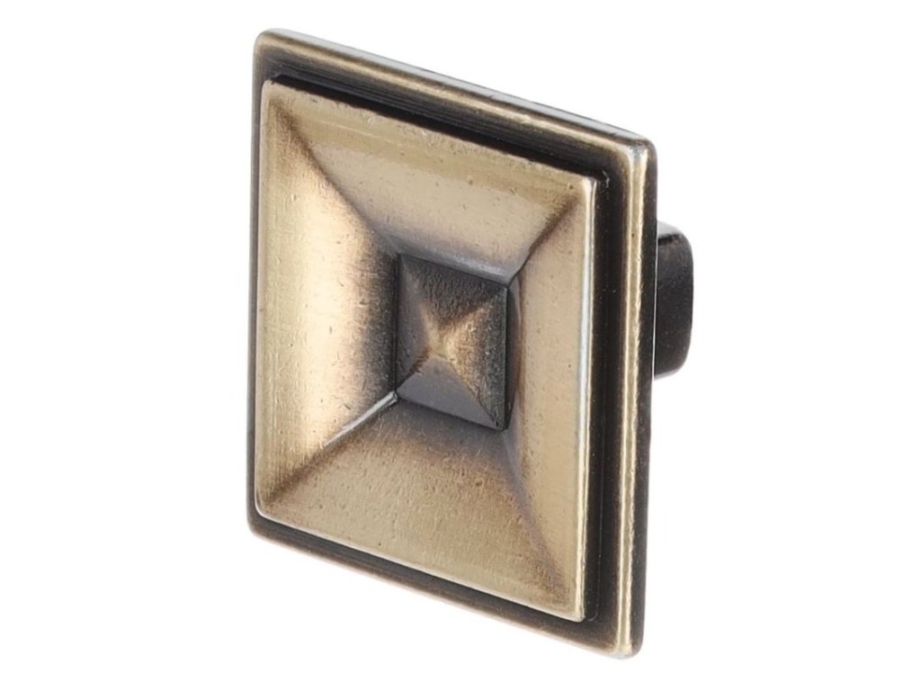 Knopka Elvira rustikální  broušený bronz lesklý 35 x 35 mm