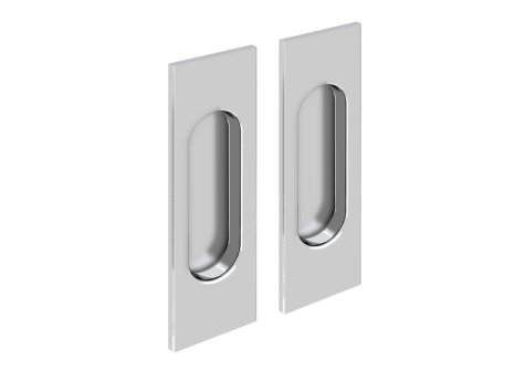Úchytka mušle obdelníková pro posuvné dveře 125 x 33 mm - 2 ks - Nikl kartáčovaný