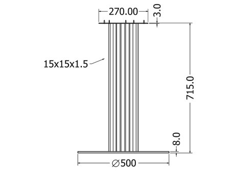 Stolová noha centrální ELEKTRA