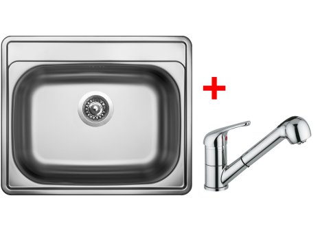 Set Sinks COMFORT 600 V matný 0,6 mm + baterie