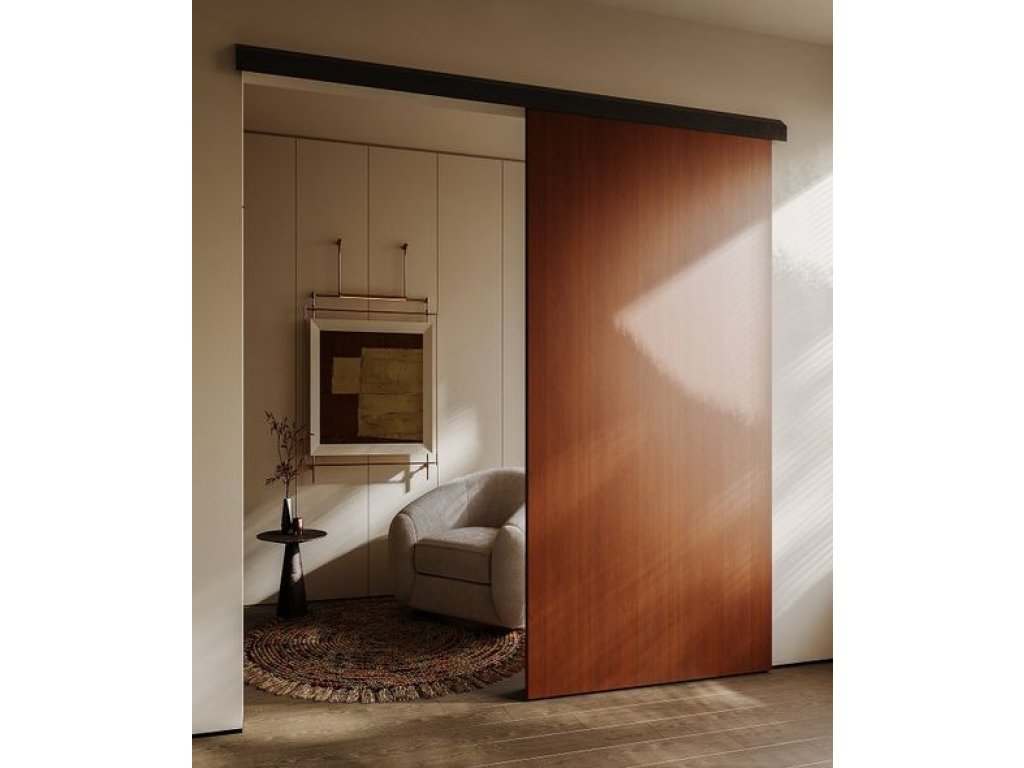 Cemux STARSHIP STANDARD sada kování pro posuvné dřevěné dveře 60kg s tlumením černá