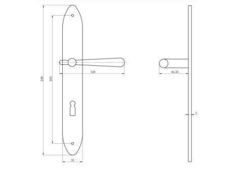 Individual štítové dveřní kování klika/koule lesklý nikl