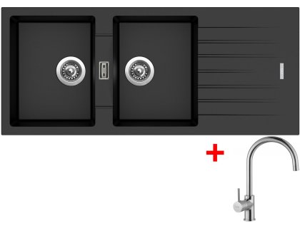 Sinks PERFECTO 1160 DUO + baterie VITALIA chrom