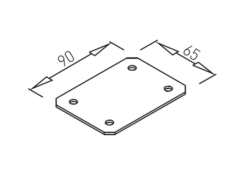 VOGA spojka stolové desky 90 x 65 mm DESK BAR