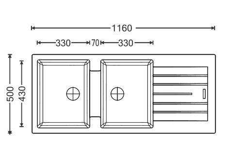 Sinks PERFECTO 1160 DUO + baterie VITALIA GR