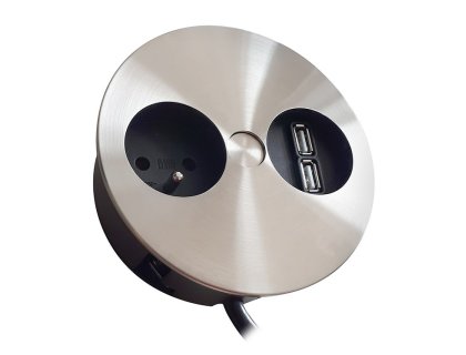 Elektro zásuvka Bachmann Twist 931.032 1 x 230V + 2 x USB nerez