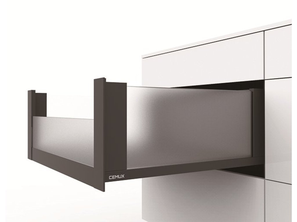Cemux H Box SLIM vnitřní skleněné bočnice antracit H199/500 mm čelní sklo H102