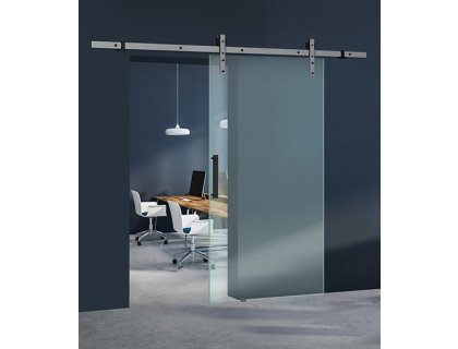 THOR GLASS sada na posuvné skleněné dveře na 100 kg černé včetně kolejnice 240 cm