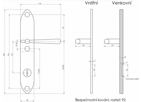 Casual bezpečnostní kování klika/koule matný nikl