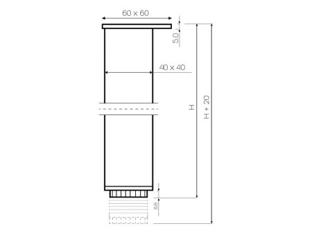 Nábytková nožka MO-R 40x40 rektifikace bílá mat