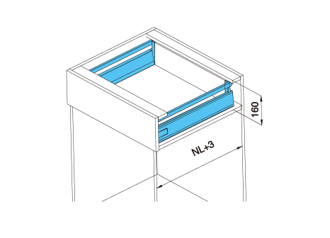 Cemux A Box zásuvka antracit H135 s relingem