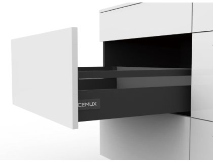 Cemux A Box zásuvka antracit H135 s relingem