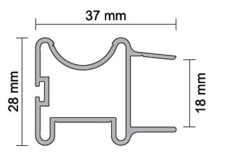 ALUPROFIL- lišta úchytková Neptun 18 mm 2,70 m