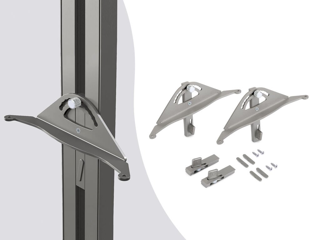 ZERO sada držáků pro šikmou dřevěnou polici kamenná šedá