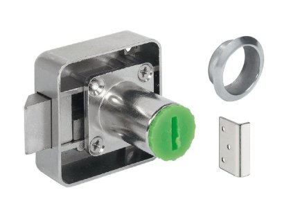 zámek Symo zásuvkový se střelkou středový 18/22 nikl - komplet