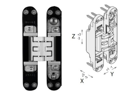 Závěs dveřní skrytý KUBICA K5080 - Nikl satin