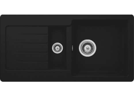 Kuchyňský granitový dřez SCHOCK TYPOS D-150S - Černá metalická, Onyx