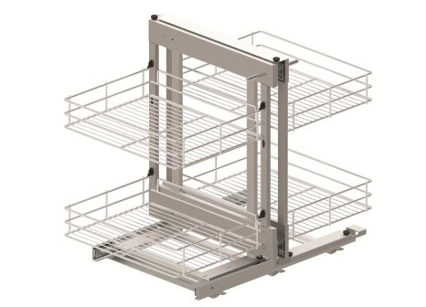 Box rohový CORNER COMFORT Classic drát dno chrom - 446 mm, 1000 mm, Levý