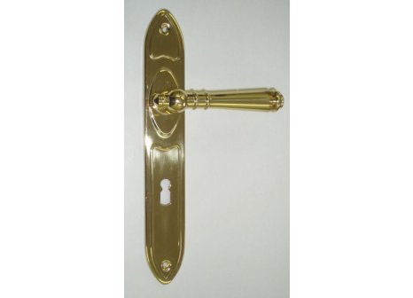 Tradition štítové dveřní kování s pružinou klika/koule lesklý nikl - Vložka FAB, 90 mm