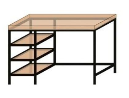 K20 systém pracovní stůl černý mat