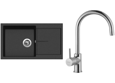 SINKS INFINITY 860 + baterie VITALIA chrom - Bílá, Milk