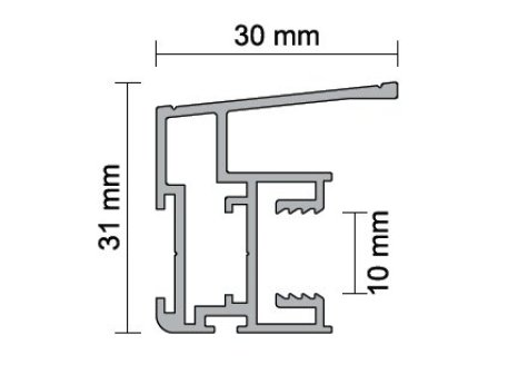 ALUPROFIL- lišta úchytková Merkur 10 mm 2,70 m